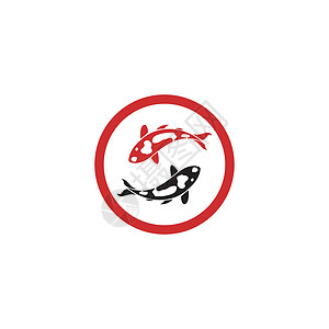 鲤鱼标识鱼标志模板标签锦鲤公司异国动物推广野生动物食物宠物鲤鱼插画
