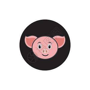 猪头矢量图标标志图像绘画店铺艺术产品鼻子食物猪肉插图卡通片家畜背景图片
