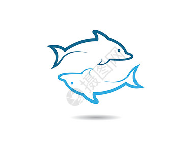 阿细跳月海豚矢量图标插画设计荒野海洋冲浪飞跃野生动物蓝色热带哺乳动物波浪海浪设计图片