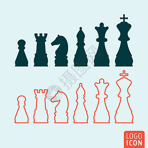 国际象棋图标隔离高清图片