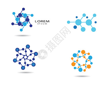 数据分子分子矢量图标插图设计生物学数据医疗技术原子粒子标识化学品白色化学家插画