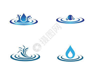 水滴矢量 ico载体社区标识液体海浪商业生态网络叶子活力背景图片