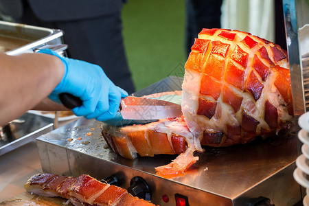 猪肉烤烹饪熟食食物营养火腿味道治愈爪子美味橡木高清图片