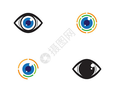 眼睛矢量 ico黑色圆圈插图商业科学药品健康镜片白色男性背景图片