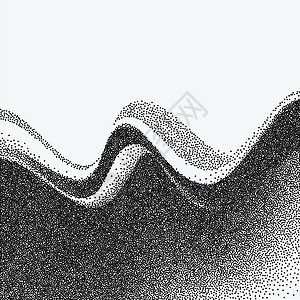 抽象波 封面海报的矢量插图 点画半色调复古背景背景图片