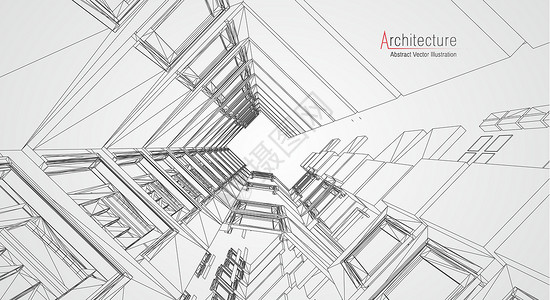 建筑线背景 建筑施工素描矢量摘要 现代城市 3d 项目 技术几何网格 电线蓝图房子 数字架构师创新线框工程师蓝色绘图金属打印计算背景图片