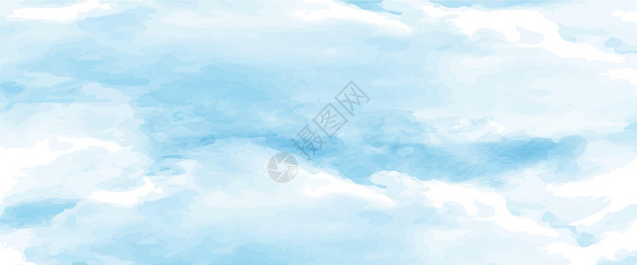 坏天气多云天空形式的蓝色水彩背景 用于明信片 横幅 海报和创意设计设计图片