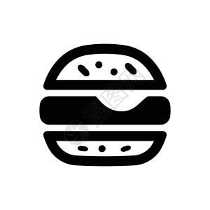 汉堡图标插图小吃咖啡店背景图片