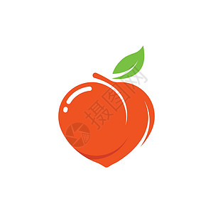 桃子设计素材桃果实图标矢量设计红桃水果甜点食物饮食热带桃子甜食标识营养插画