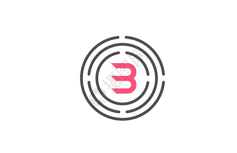 字母标志带圆圈的粉红色 B 标志设计字母设计 字母设计图标 产品和公司的品牌设计图片