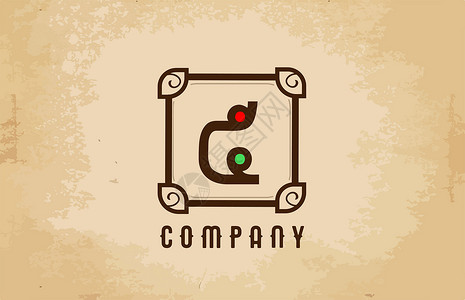 企业和公司的老式 C 字母表字母标志图标 企业创意设计背景图片