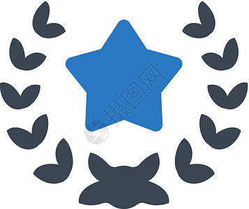 明星品质图标插图星星徽章花圈服务背景图片