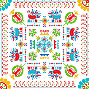 奥伦布坎匈牙利刺绣图案8织物传统手绘墙纸国家文化橙子民间纪念品装饰插画