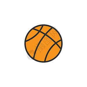 篮球模板篮球球图标矢量图解设计模板插画