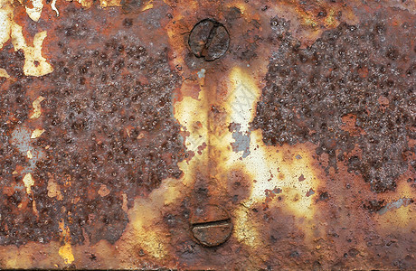 旧铁板生锈腐烂控制板乡村材料盘子金属橙子质感风化氧化腐蚀背景图片