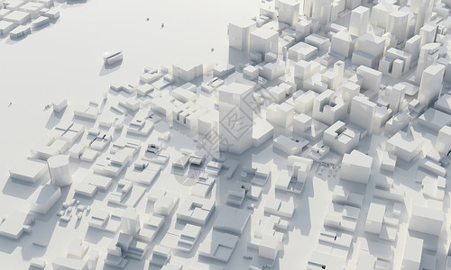 单色的摩天大楼和大都市 建筑和商业城市规划概念 低多边形城市景观场景 大型项目主题的蓝图 复制空间 3D插画渲染反射艺术天际技术背景图片