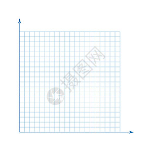 蓝图网格网格纸 数学图 具有 x 轴和 y 轴的笛卡尔坐标系 带有彩色线条的方形背景 学校教育的几何图案 透明背景上的内衬空白床单文档笔插画
