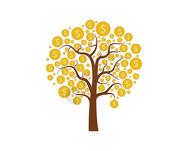 发财树繁荣象征标识现金环境商业插图白色金融剪贴绿色艺术背景图片