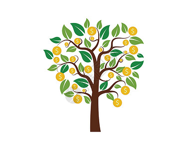 发财树繁荣象征环境现金生长金融商业植物剪贴绿色艺术标识背景图片