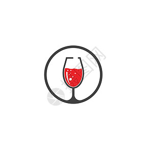 葡萄酒标志模板矢量图黑色酒吧标签红色酒厂液体餐厅菜单酒杯艺术背景图片