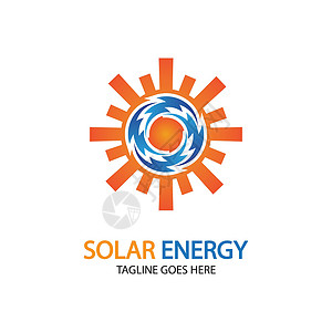 太阳太阳能标志设计模板 太阳能技术标志设计网络生态玻璃商业公司回收阳光叶子品牌插图背景图片