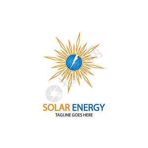 太阳太阳能标志设计模板 太阳能技术标志设计阳光活力标识力量回收商业生态叶子创新品牌背景图片