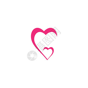 爱 Logo 模板矢量符号白色标识婚姻艺术卡片插图红色医疗婚礼环形背景图片