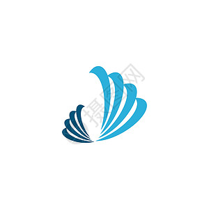 涡 Logo 模板矢量符号蓝色圆形插图标识漩涡飓风螺旋网络涡流艺术背景图片