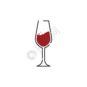 酒杯图标矢量图瓶子白色饮料酒厂菜单杯子插图庆典酒精玻璃背景图片
