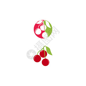 欢快的标志模板矢量 ico热带浆果叶子甜点黑色水果标识插图食物背景图片