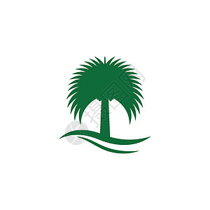 枣树 Logo 模板矢量符号棕榈海滩植物水果食物叶子热带旅行白色黑色背景图片