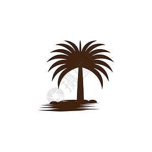 枣树 Logo 模板矢量符号棕榈热带叶子食物旅行海滩白色黑色植物水果背景图片