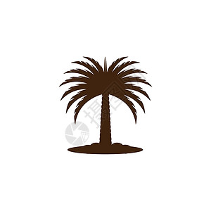枣树 Logo 模板矢量符号热带黑色旅行植物棕榈海滩水果食物白色叶子背景图片