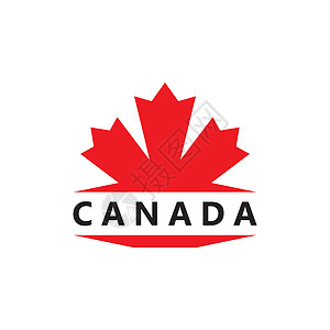 加拿大象拔蚌程式化的秋天枫叶树叶日志季节横幅标识标签旗帜国家红色白色插图叶子插画
