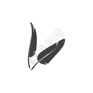 黑色羽毛雨滴羽毛标志模板矢量符号鹅毛笔航班书法羽化插图墨水标识翅膀草图动物设计图片