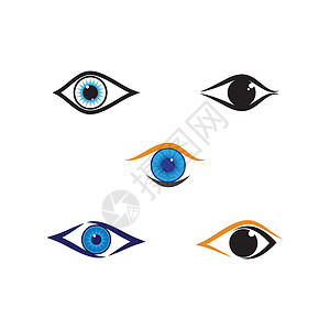 一套眼部护理标志模板 ico技术创造力电影公司眼睛插图身份互联网健康商业背景图片
