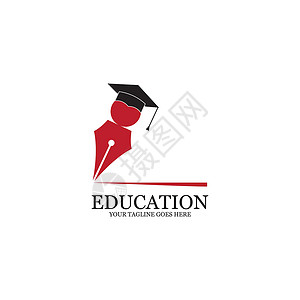 教育标志模板 vecto帽子学习插图木板大学公司知识图书馆身份文凭背景图片