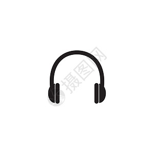麦克风和耳机图标标志 vecto黑色体积配饰中心插图技术立体声音乐工作室打碟机背景图片