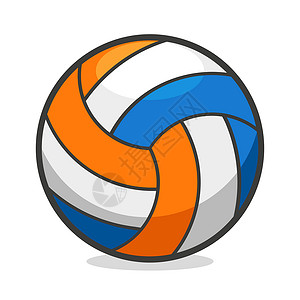 白色球排球或沙滩排球设计插画