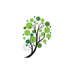 树标志模板矢量 ico插图叶子生态标识生活商业橡木公司生长环境背景图片