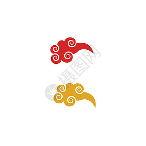 中国云 Logo 模板矢量符号天空卡通片墙纸艺术红色多云装饰品背景图片