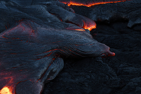 基拉韦厄火山熔岩表面流红色液体岩石火山国家地热流动危险活力公园背景