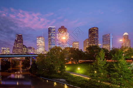 美国得克萨斯州休斯顿市中心天线城市风景商业高清图片素材