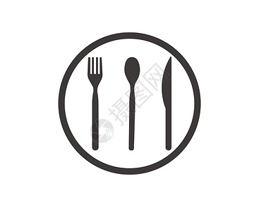 咖啡馆或餐馆的抽象标志桌子餐具餐饮早餐烹饪正方形工具菜单餐厅黑色背景图片