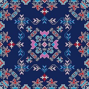高加索犬格鲁吉亚刺绣图案 1纺织品窗帘织物传统产品装饰纪念品风格小地毯国家插画
