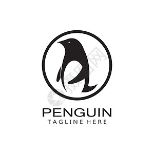 企鹅标志黑色的程式化高清图片