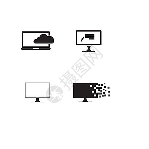 三星显示器计算机图标矢量图解设计日志电子技术展示电脑白色框架笔记本插图商业黑色设计图片