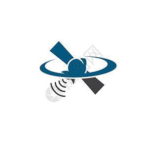 导航卫星卫星图标矢量图解设计广播电子产品信号服务海浪雷达气氛电视天空电讯插画