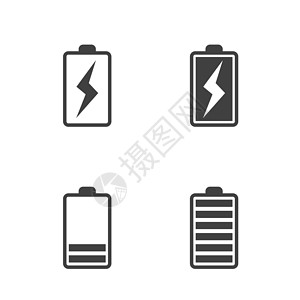 碱性电池电源图标矢量图艺术控制板碱性活力累加器细胞电子产品燃料电池电气插画