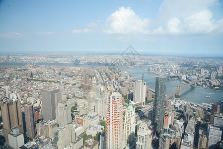 来自一个世界塔台的纽约景观公园天线贸易摩天大楼地标中心市中心旅游天文背景图片